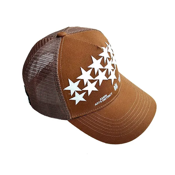 【アミリ 偽物】Star Leather トラッカーキャップBrown amm25289