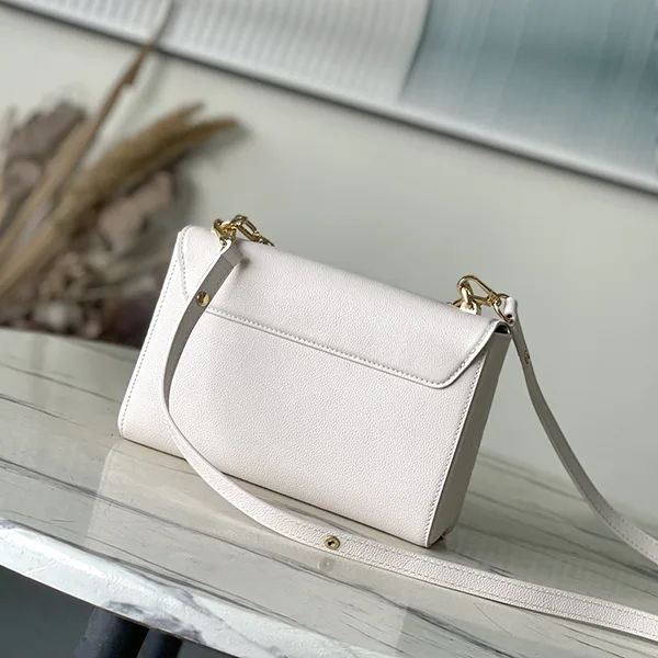 海外限定 ルイヴィトン LV ツイスト 偽物 チェーン付ショルダーバッグ ホワイト M14341