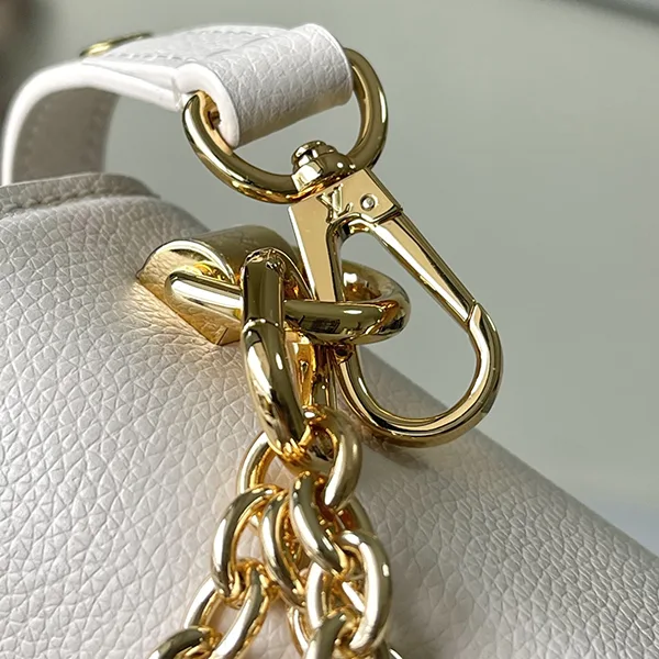 海外限定 ルイヴィトン LV ツイスト 偽物 チェーン付ショルダーバッグ ホワイト M14341