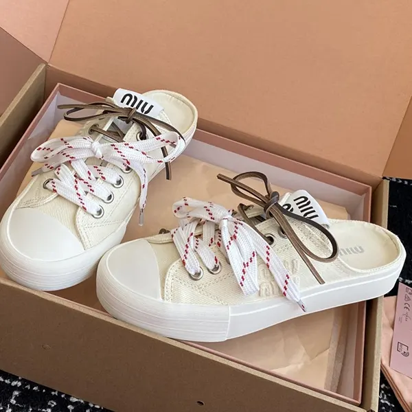 ミュウミュウ スリッパ パチモン Denim sneaker mules myx91740