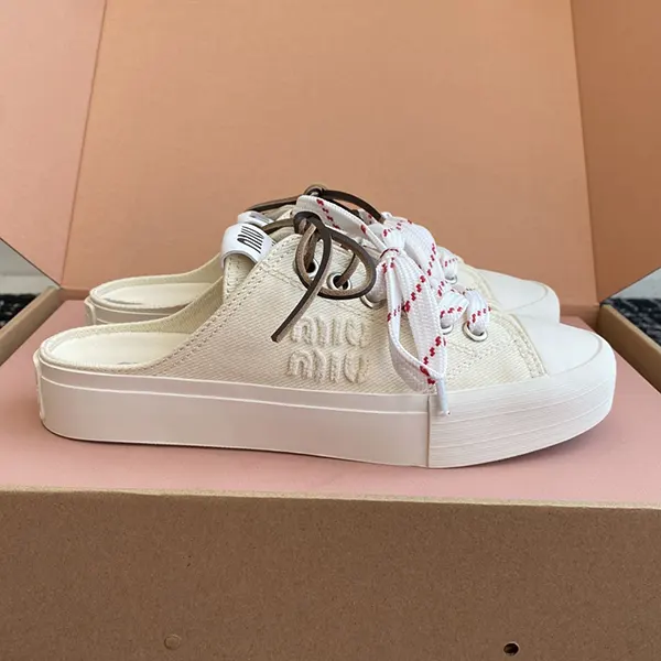ミュウミュウ スリッパ パチモン Denim sneaker mules myx91740