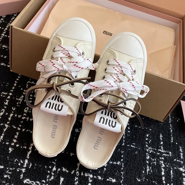 ミュウミュウ スリッパ パチモン Denim sneaker mules myx91740