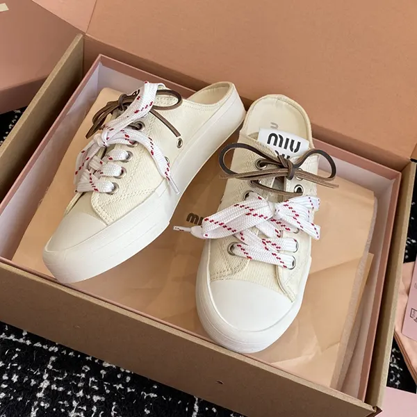 ミュウミュウ スリッパ パチモン Denim sneaker mules myx91740