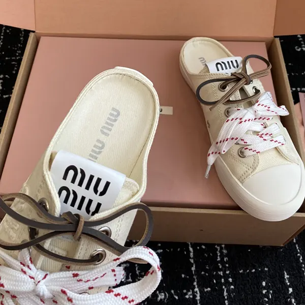 ミュウミュウ スリッパ パチモン Denim sneaker mules myx91740