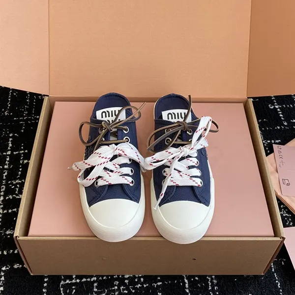 目を惹くカラー ミュウミュウ スリッパ n級品 Denim sneaker mules myp24273