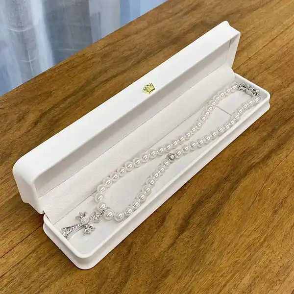 注目★クロムハーツ × ミキモト 偽物 ホワイトパールネックレス18K Kuw92209