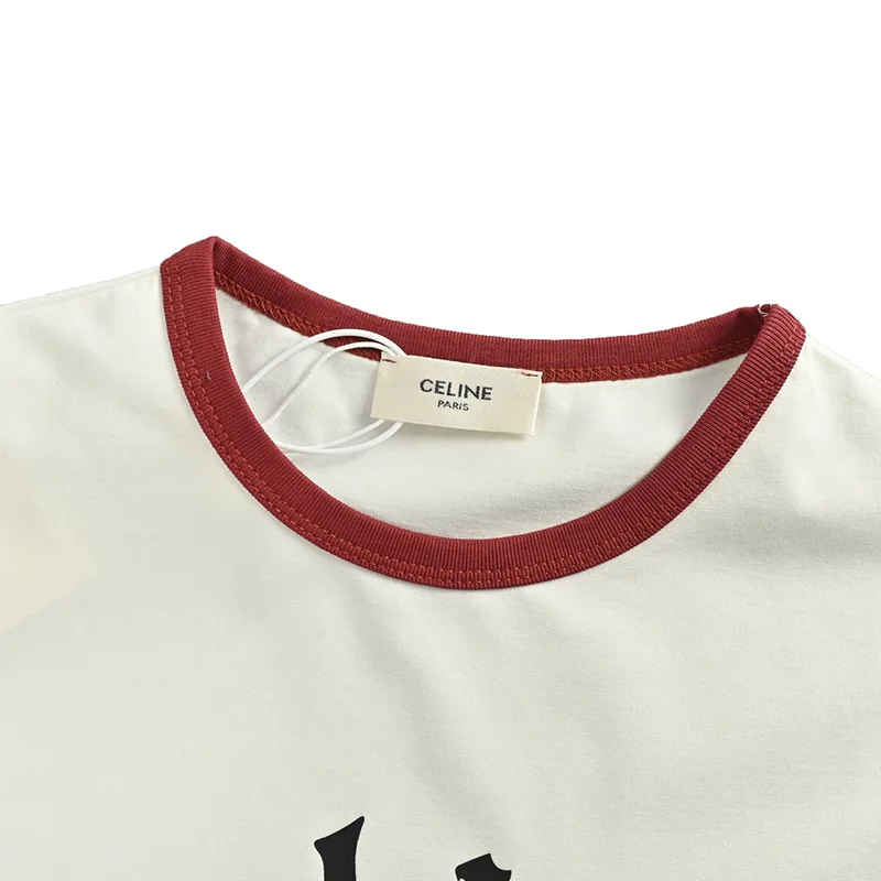 目を惹くカラー セリーヌ BLASON レギュラーTシャツ コットン パロディ Cew89891