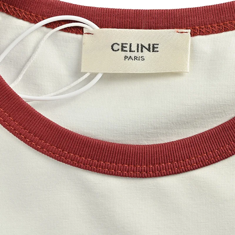 目を惹くカラー セリーヌ BLASON レギュラーTシャツ コットン パロディ Cew89891