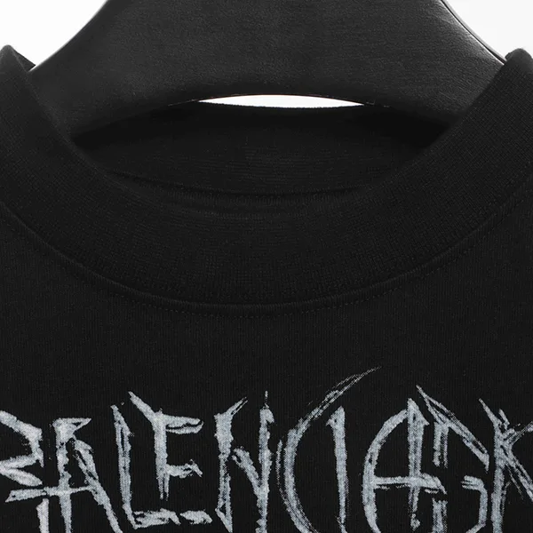 バレンシアガ DIYメタルTシャツ 偽物 ラージフィット ブラック/ホワイト baq86431