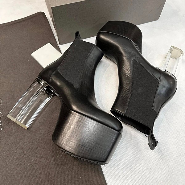大人気 ◆リックオウエンス◆ オープントゥ ショートブーツ 偽物 ril88069