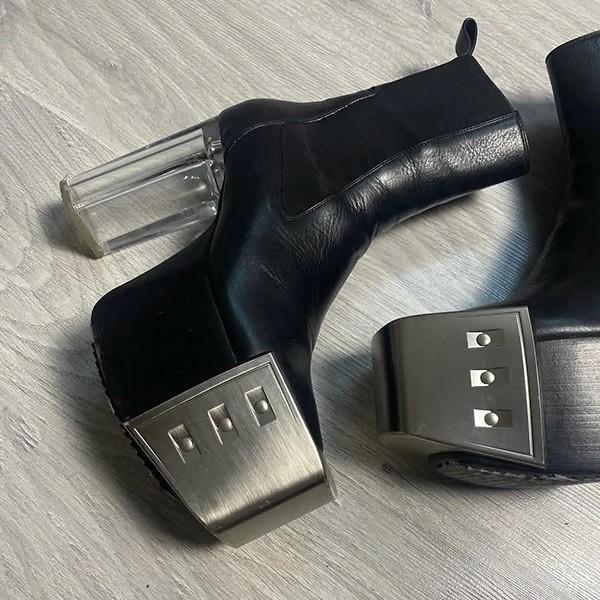 リックオウエンス 偽物 ポータービル グリルド キス ブーツ rim85378