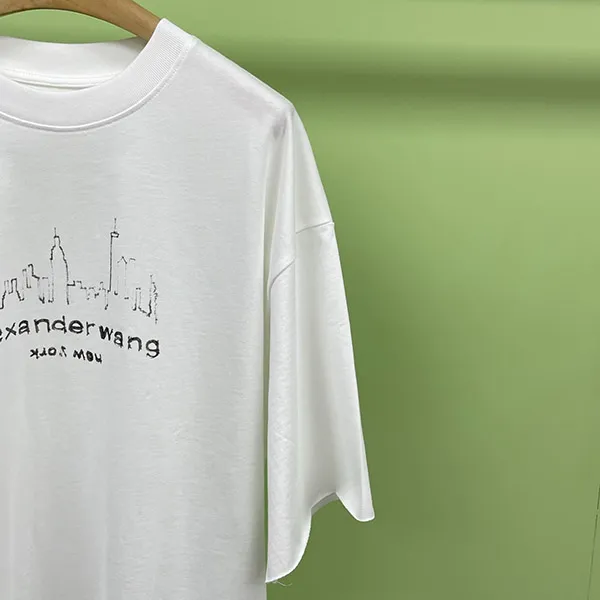 すぐ届く アレキサンダーワン 偽物 ロゴ コットン Tシャツ arj28278