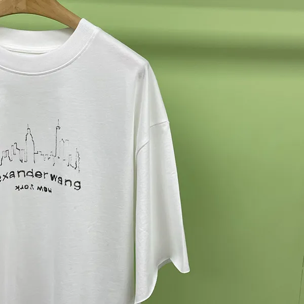 すぐ届く アレキサンダーワン 偽物 ロゴ コットン Tシャツ arj28278
