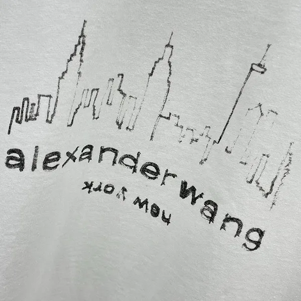 すぐ届く アレキサンダーワン 偽物 ロゴ コットン Tシャツ arj28278