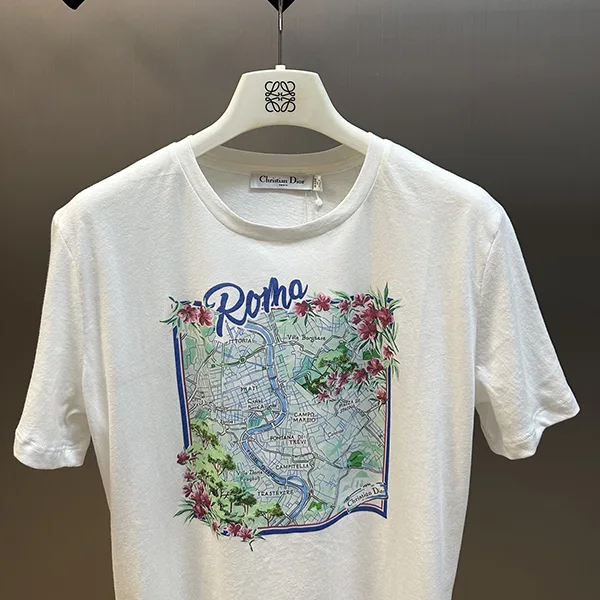 超話題!ディオール Roma Souvenir Tシャツ 偽物 コットン & リネン ジャージー deo64879