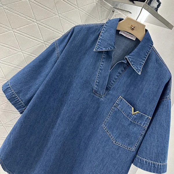 超人気☆ヴァレンティノ デニム 半袖 シャツ セットアップ コピー Vuz55563