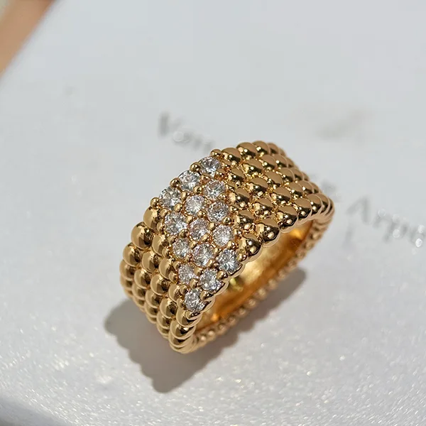 ヴァンクリーフ ペルレ N級品 ダイヤ リング 指輪 ダイヤ 18K YG VCARP7UT00