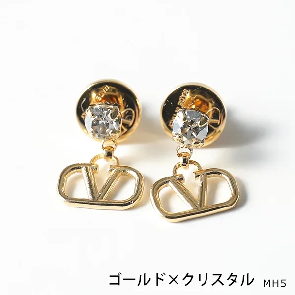ヴァレンティノ ピアス 偽物 J0H29YCW Vロゴ クリスタル