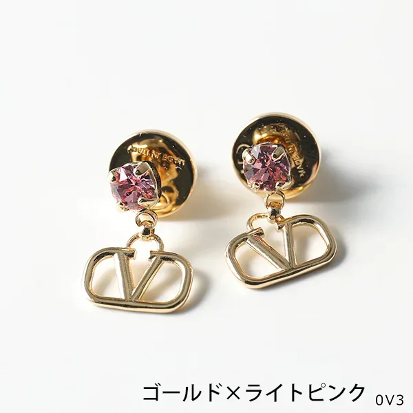 ヴァレンティノ ピアス 偽物 J0H29YCW Vロゴ クリスタル
