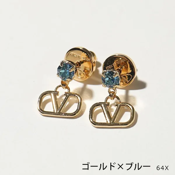ヴァレンティノ ピアス 偽物 J0H29YCW Vロゴ クリスタル