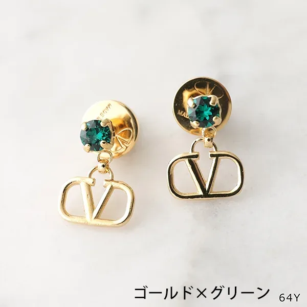 ヴァレンティノ ピアス 偽物 J0H29YCW Vロゴ クリスタル