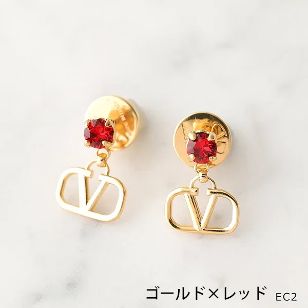 ヴァレンティノ ピアス 偽物 J0H29YCW Vロゴ クリスタル