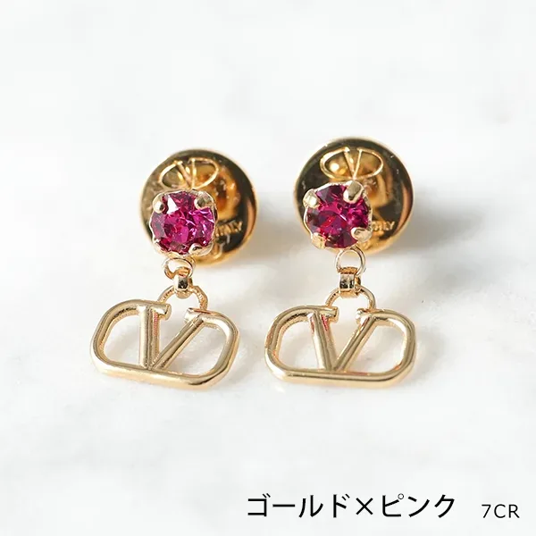 ヴァレンティノ ピアス 偽物 J0H29YCW Vロゴ クリスタル