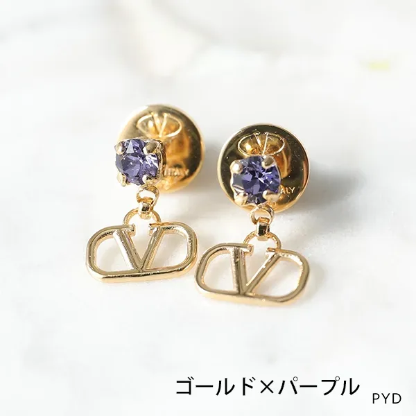 ヴァレンティノ ピアス 偽物 J0H29YCW Vロゴ クリスタル
