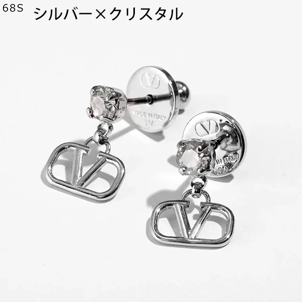 ヴァレンティノ ピアス 偽物 J0H29YCW Vロゴ クリスタル