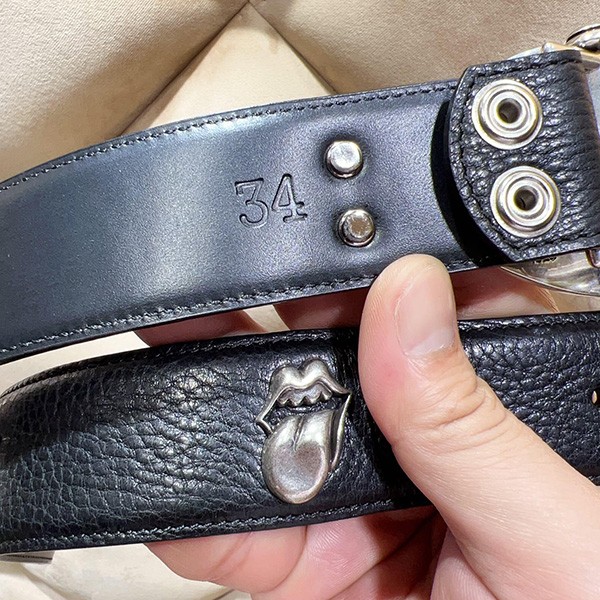 クロムハーツ Matty Boy Chomper レザーベルト コピー ブラック×シルバー Kuz54911