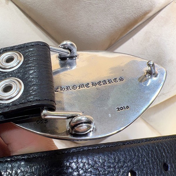 クロムハーツ Matty Boy Chomper レザーベルト コピー ブラック×シルバー Kuz54911