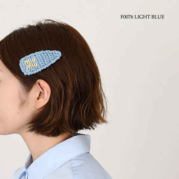 ミュウミュウ ウーブンファブリック 偽物 ヘアクリップ 5IF0922F
