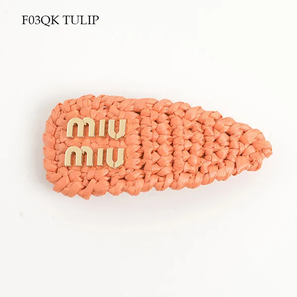 ミュウミュウ ウーブンファブリック 偽物 ヘアクリップ 5IF0922F