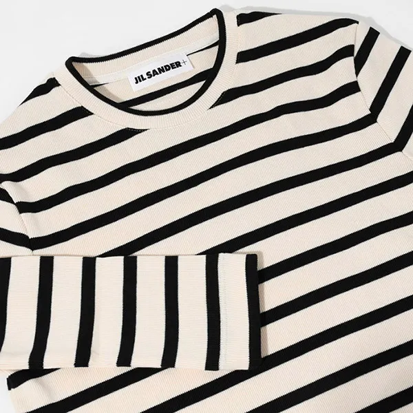 ジルサンダー バッグロゴボーダー長袖Tシャツ コピー J46497