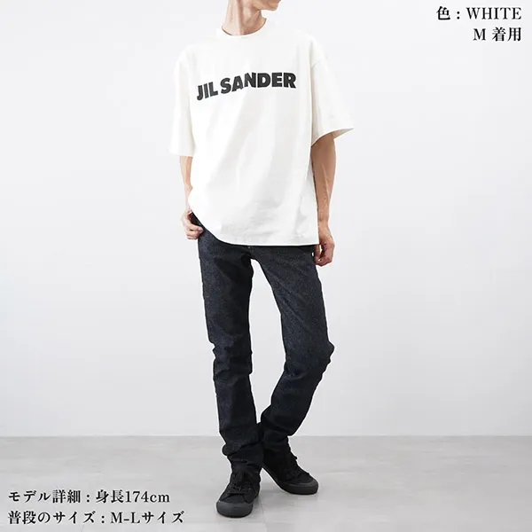 一目惚れ♪ジルサンダー Tシャツ 偽物 ロゴ プリント コットン Jip45665