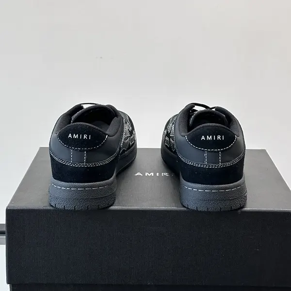 すぐ届く アミリ Skel-Top スエード&レザー スニーカー amk64961