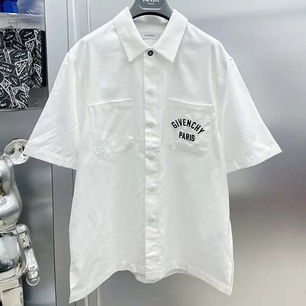 ジバンシィ 偽物 25SS 新作 ロゴ刺繍 レターポケット 半袖シャツ jim01048