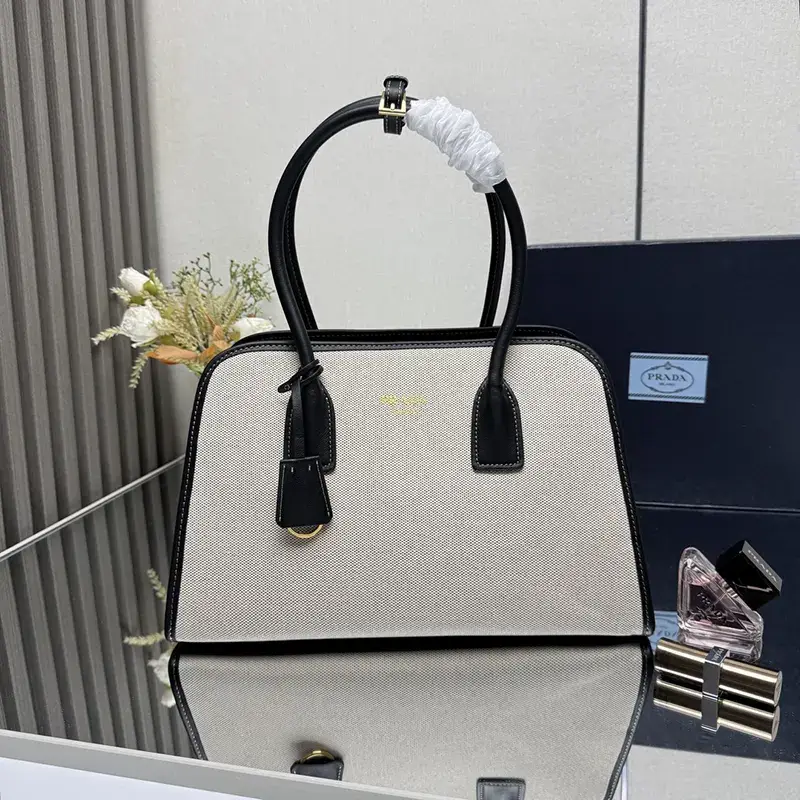 超人気☆プラダ リネンブレンド&レザー トートバッグ n級品 puf63180