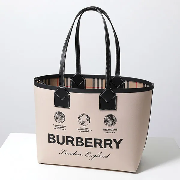バーバリートートバッグ スーパーコピー HERITAGE TOTE ヘリテージ レディース ラベルプリント 8063120