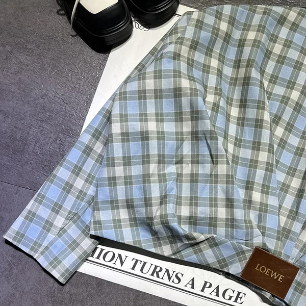 上品【ロエベ】タータンチェック 偽物 ウール混紡のドレープジャケット loh74388