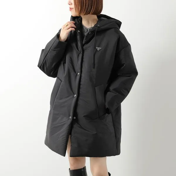 プラダ 中綿コート コピー Re-Nylon フードジャケット ミドル丈 29D960