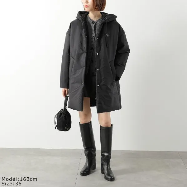 プラダ 中綿コート コピー Re-Nylon フードジャケット ミドル丈 29D960