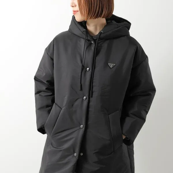 プラダ 中綿コート コピー Re-Nylon フードジャケット ミドル丈 29D960