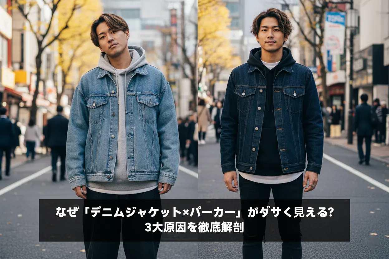 なぜ「デニムジャケット×パーカー」がダサく見える？3大原因を徹底解剖