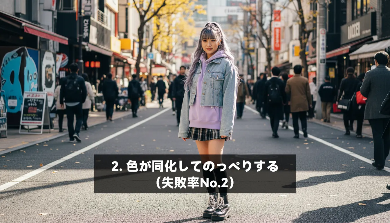 2. 色が同化してのっぺりする（失敗率No.2）