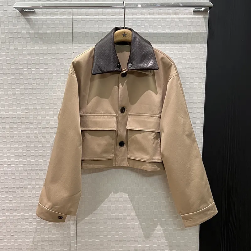 n級品 おすすめ ボッテガヴェネタ 偽物 ウール&コットン レザーポケット ジャケット 3色 boa38845