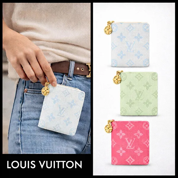 《チャームが可愛い★》ルイヴィトン ポケットウォレット LV チャーム 折りたたみ財布 偽物 M27680