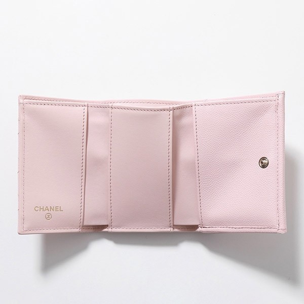 【限定色♡ピンク】シャネル マトラッセ 三つ折り財布 キャビアスキン AP0230