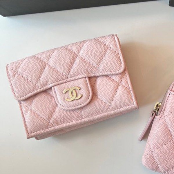 【限定色♡ピンク】シャネル マトラッセ 三つ折り財布 キャビアスキン AP0230