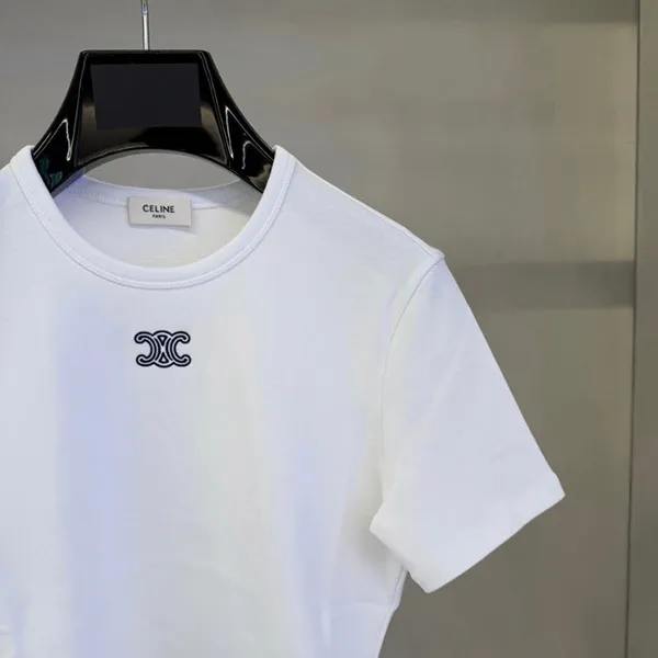 ♥『セリーヌ』トリオンフ Tシャツ コピー リブ編みコットン 新作 RX0IX1407